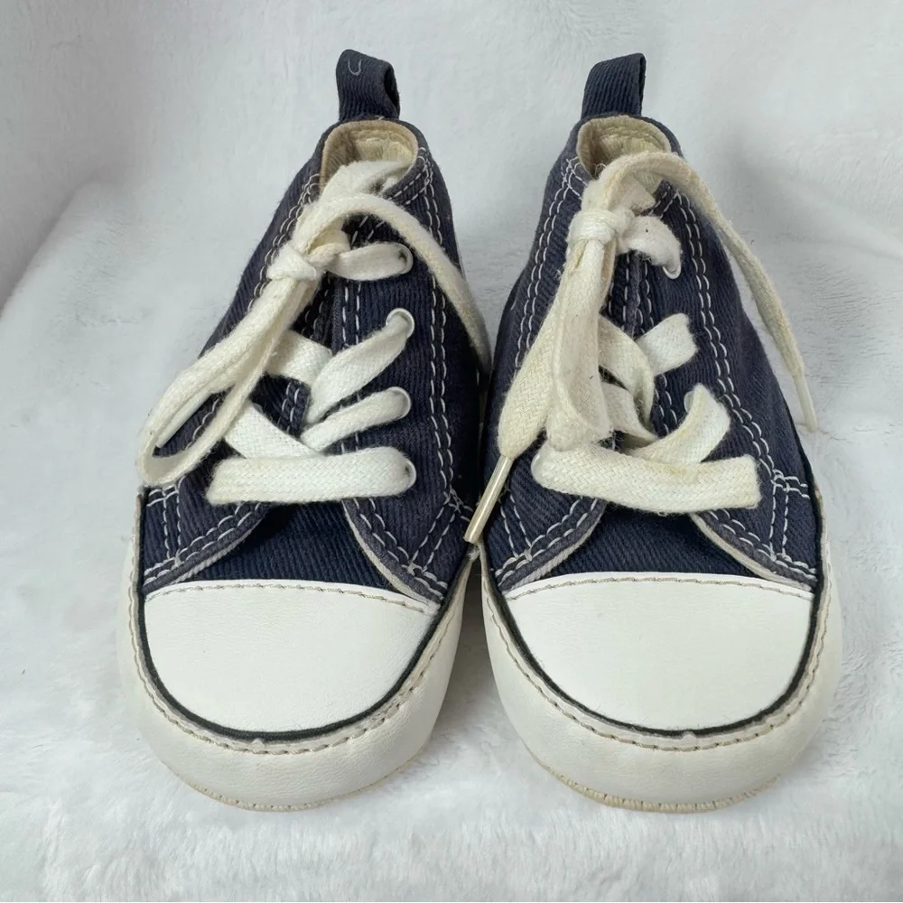 Converse All Star Chuck Taylors High Top Baby Sneakers Crib Shoes Navy Blue